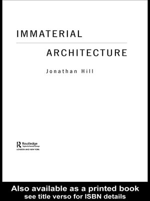 cover image of Immaterial Architecture